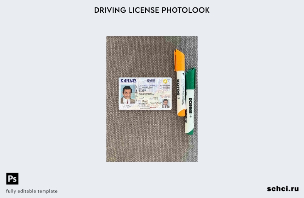 цифровая загрузка шаблона USA Kansas DL Photolook FRONT